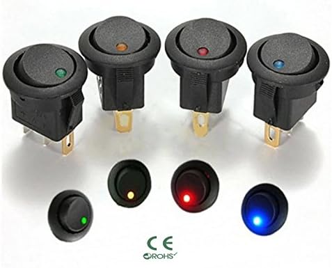 4 pieces x Blue12V DC LED Lighted Round Rocker Switch Button Car Van Boat Switches