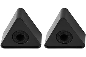 Laroal 2 Pcs Microphone Flag Station Triangular Interview Mic Microphone Logo Flag Station Equipment for Media Interviews, Press Conferences Broadcasting, Black
