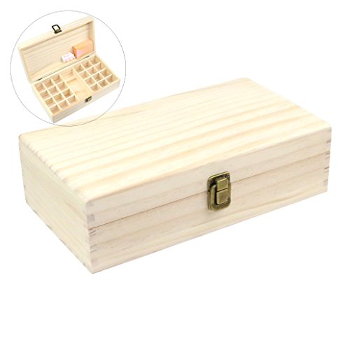 Perfekt Holz ätherisches Öl Box Set ätherischem Öl Etiketten – für 24 (5–15 ml) ätherisches Öl Flaschen – Ätherischen Ölen Schutzhülle für Reisen und Präsentationen HD16