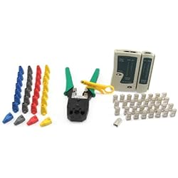 Incutex kit Outils réseau - Pince à sertir, testeur de câbles, connecteur réseau, Gaines en Plastique, Coupe-câbles LAN