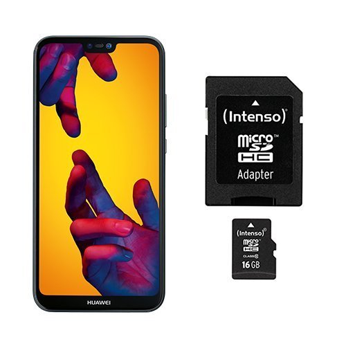 HUAWEI P20 lite Smartphone BUNDLE (14.83 cm (5.84 Zoll), 64GB interner Speicher, 4GB RAM, 16 MP Plus 2 MP Kamera, Android 8.0, EMUI 8.0) Schwarz + gratis Intenso 16 GB Speicherkarte [Exklusiv bei Amazon] - Deutsche Version