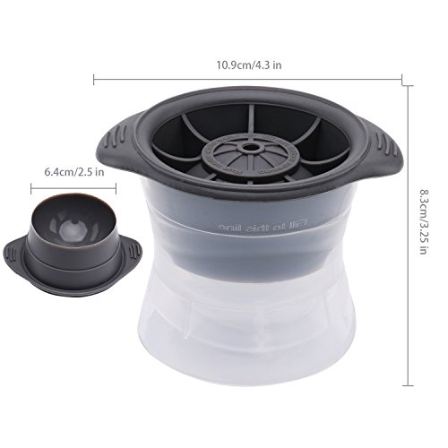 Belmalia 2x Mega Eiskugelform Silikon Eiskugel Eiswürfel XXL Set 6 cm Schwarz - 3