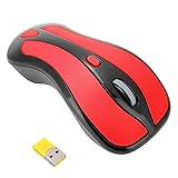  Jacksking USB Empfänger, 6D Gyroscope 2.4G TV Drahtloser optischer Fly Air Mouse Empfänger für PC Smart TV(Rot + schwarz)