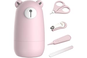 PAPABEAR Baby Nail Clippers Set with Cute Case, Infant Fingernail and Toenail File Kit for Newborn Manicure and Pedicure, New Mom Grooming Gift