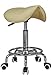 Massage Imperial® iSTOOL Chrome Gas Lift Massage Stool Beauty Therapy Reiki Height Adjustable Salon Swivel Manicure Tattoo Stools Chair Portable Massage Table - Cream