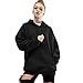 Produktbild Pullover Damen Btruely Herbst Winter Hoodies Sweatsuit Beiläufig Frauen Outwear (M, Schwarz)