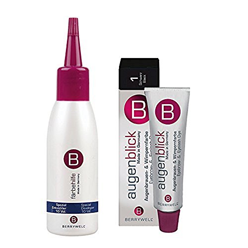 Berrywell "augenblick" Wimpernfarbe / Augenbrauenfarbe 15ml Schwarz + Entwickler 3%