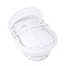 Isabella Alicia Embroidered Woolly Jumpers Wicker Moses Basket (White)