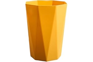 AUklOPVZZ All Home Decoration Matchable Trash Can - Wide Applicaiton 6L Capacity Kitchen Bedroom Household Office Waste Neat Look, Yellow, L