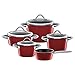 Produktbild Silit Topf-Set 5-teilig Fleischtopf Bratentopf Stielkasserolle Vitaliano Rosso Schüttrand Made in Germany Glasdeckel Silargan Funktionskeramik induktionsgeeignet spülmaschinengeeignet