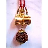 ARIHANT HANDICRAFTS Metal Shiv Shakti Kawach Pendant with Natural Rudraksha (Brown)