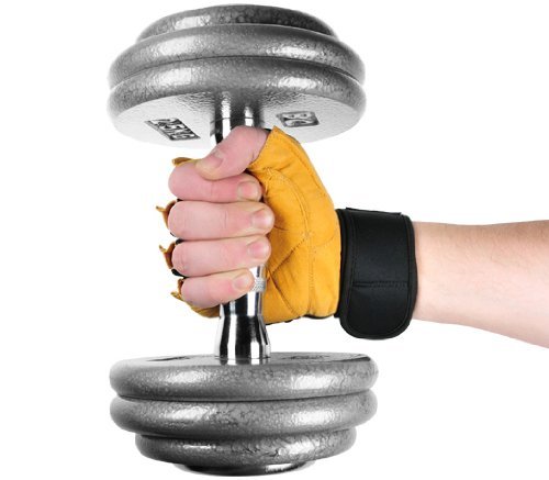 Deluxe Leder Trainings- und Fitness schwarz / braun – Handschuhe “ The Bat“ inkl. elastischer Nylon Handgelenksbandagen - 3