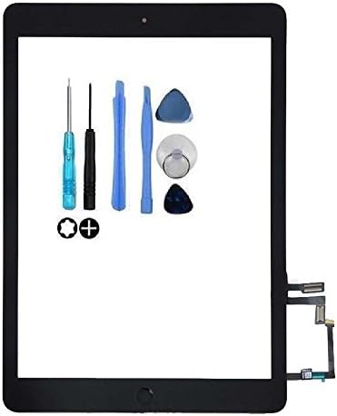 Touch Screen Glass Digitizer Assembly for iPad Air1 iPad 5th 2013 A1474 A1475 A1476 with Home Button & Camera Bracket and Adhesive Tape Preassembled (Black)