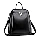 Produktbild NDHSH Damen Satchel Bag Rucksäcke Damen Big Oil Wachs Leder Schultertasche Daypack Reisen Wandern Rucksack Vintage SchoolBags Geldbörse,Black-26CM*10CM*28CM