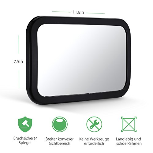 Topop Rücksitzspiegel Rear View Baby Car Rückspiegel drehbar mit Shatterproof Material für Baby Kinderbeobachtung - 6