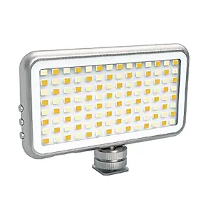 The Streamer - 112 LED, Rechargeable On Camera and Smartphone Compact Video Light with Smartphone Holder, Cold Shoe and Tripod Mount - 3100K-5500K - 24 Brightness Settings for YouTube & TikTok