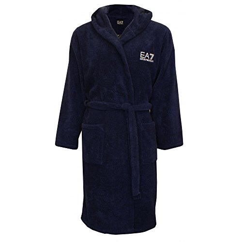 Preisvergleich Produktbild Emporio Armani Ea7 Luxe Herren Frottee-Bademantel, Mittelalterliche Blau Medium