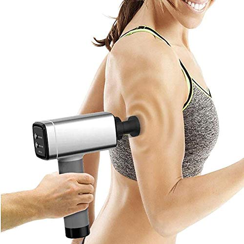 Preisvergleich Produktbild DMZH Silber Fernbedienung Tief Muskelentspannung Professional Elektrische Massager Pistole Muskelentspannung Handheld Tiefe Muskel Massagegerät Perkussiv Vibration Therapie