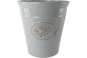 FARGRO Classic Olive Outdoor Plastic Planter With Glossy Finish 40cm Frost Proof Long Lasting Flower Pot Garden Planter-Grey