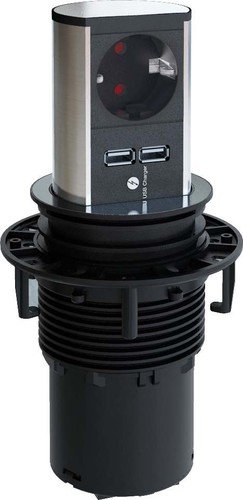 Bachmann 928.017 Enchufe, Negro, Plata