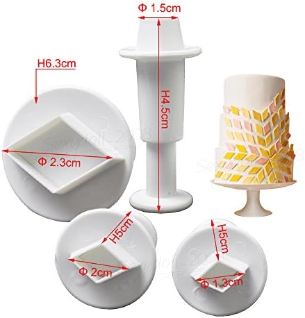 Christmas Amazing Series Cake Fondant Sugarcraft Cookies Decorating Plunger Cutter Moulds (4 pcs diamond plungers)