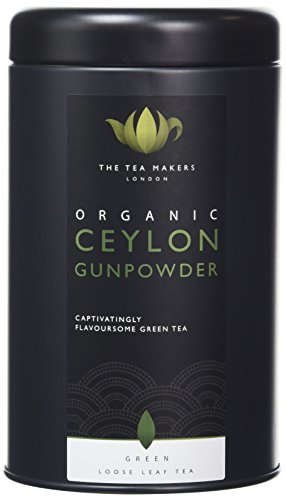 The Tea Makers of London Organic Ceylon Gunpowder Loose Leaf Green Tea 125 g Caddy