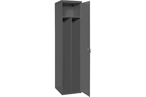 Simon Rack Taquillas Vestuario Metalicas, 1 Puerta, Incluye Llave, Profesional, Doble Compartimento, 1800x500x500 mm, Antracita - Simonlocker