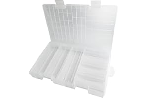 WYAN 1pcs Batterie Aufbewahrungsbox,Transparent Batterie Schutzbox,Kann beherbergen 60pcs AA+40pcs AAA Batterie,für Schublade, Werkzeuge, Zimmer