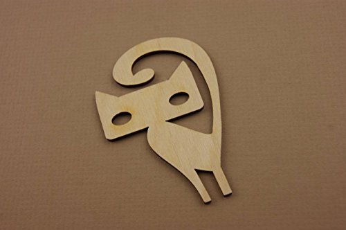 10 x Holz Katze Tierform Dekoration Tier Basteln Bemalen Kunstwerk Haustier - 4