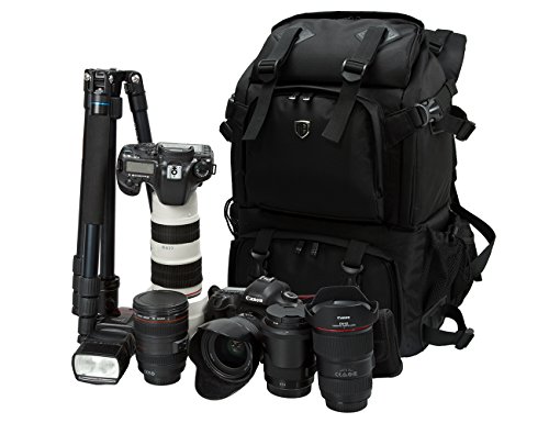 BAGSMART Sac    Dos pour Appareil Photo Reflex Accessoires Ordinateur Portable Sac    Dos Professionel pour Appareil Photo Canon Nikon Sony Panasonic Noir