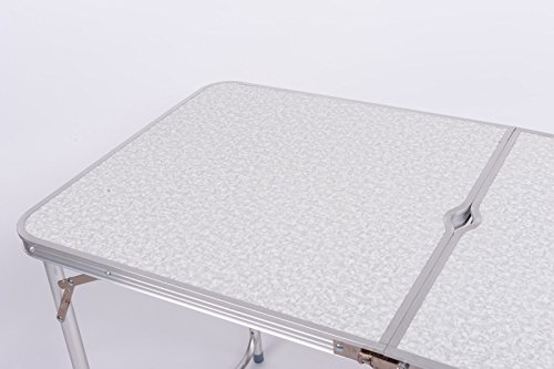 Ectxo Aluminium Campingtisch Rolltisch klappbar Partytisch Buffettisch Klapptisch 120x60x70cm - 7