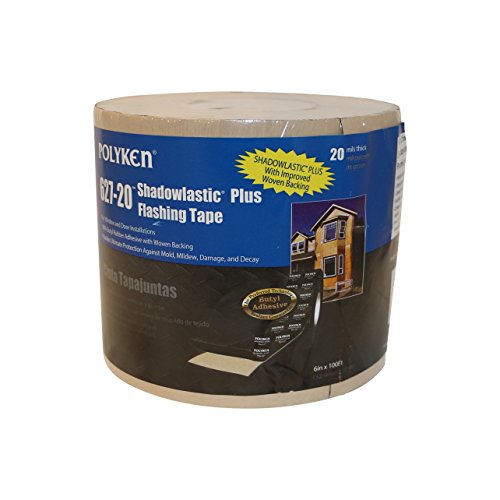 PolykenShadowlastic Plus Window/Door Flashing Tape (627-20): 6 in. x 100 ft. (Black/with Printing)