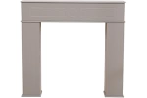 Homeke Living Room Hallway Wooden Fireplace Surrounds Decorative Mantelpiece Storage Fireplace Mantel White/Grey (Grey)