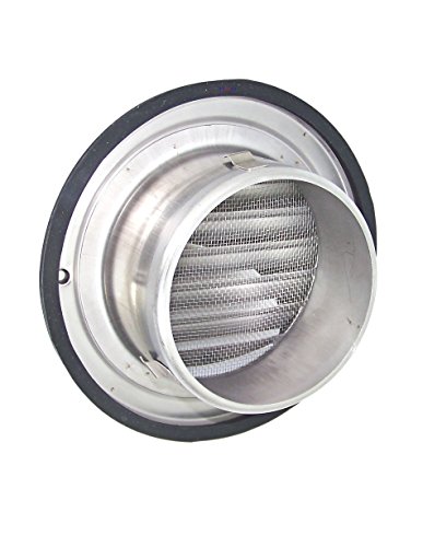 Wetterschutzgitter Lüftungsgitter Kugelform 100 125 150 160 200 mm mit Insektenschutzgitter aus Edelstahl V2A (DN 150) - 3