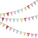 Produktbild Wimpel Banner Wimpelkette, Mehrfarbige 3 x 12 Fahnen Wimpelgirlande 4m (13.12ft) Dekoration Dreieck Flaggen Bunting für Bar Schule Feier Geburtstag Weihnachten Hochzeit Party Garten Draußen Draussen
