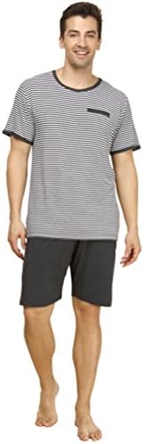 Marster Fashions Men Summer Pajamas Short Sleepwear Soft Nightgown Cotton Nightdress Comfortable Nightclothes