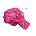 Peony Flower Hair Clips with Crochet Headbands for Baby Toddler Youth Girls