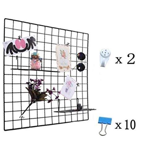 SHUCV DIY Rejilla para Fotos Pared Decoración de la Organizador Creativa(Negro 60x60cm)
