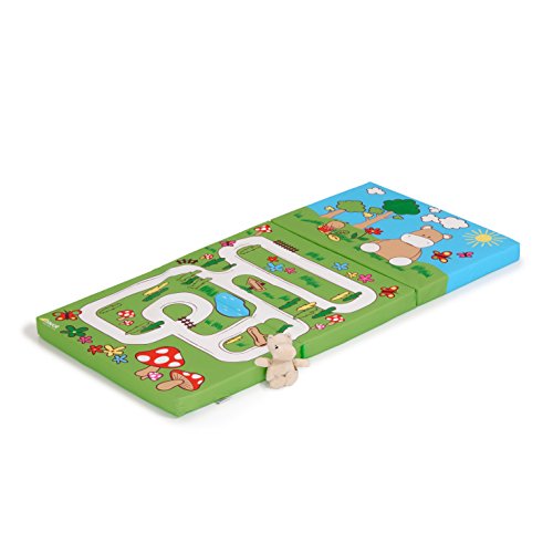 Hauck Sleeper Folding Mattress and Playmat, 60 x 120 cm - Hippo Green