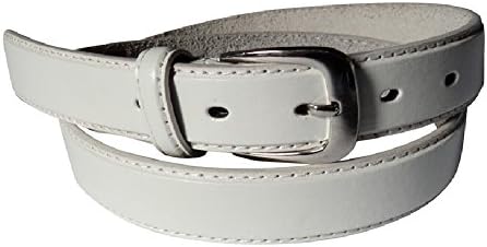 Men's Leather Belt by Forest Available in WHITE - BURGUNDY - GREY - BLACK - DARK BROWN - TAN - RED (SMALL 28" - 31", WHITE)