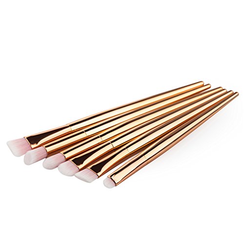 Oshide 6 Stück Make up Pinsel Sets Foundation Bürste Augenbrauen Lidschatten Lidstrich Eyeliner Blending Brush Kosmetik Pinsel – Rose Gold - 3