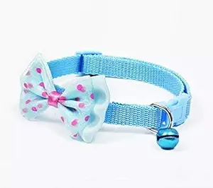 PSK PET MART Blue Bow Tie Collar for Dog and Cat Adjustable (M)