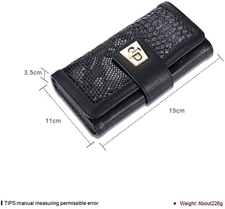 simple fashion black/Clamshell strap lock card around wallet bag-Black
