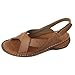 Produktbild Coconute Sommer Sandalen Mode Damen Retro Leder Klettverschluss Sandalen Offene Schuhe Atmungsaktiv Fischmaulschuhe