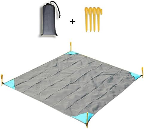 Picnic Blanket Waterproof with Carrying Bag - Portable Beach Mat Large and Sand Proof - Pocket Rug Lightweight for Camping Hiking Traveling Outdoor Activities 200 x 140 CM