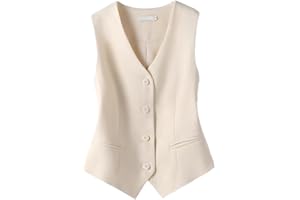 ORANDESIGNE Gilet da Tailleur Donna Vintage Y2K Slim Fit Scollo a V Vestito Gilet Casual Eleganti Ufficio Business Blazer senza Maniche Tailleur Giacche Cappotto Gilet Panciotto