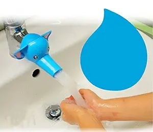 Dayalu Rubber Hands Washing Elephant Water Tap Holder Faucet Extender for Kitchen and Bathroom (Multicolour, Standard Size)