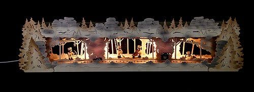 Tietze Candle Arch Hung Mining with Miners Exclusive Thiel Figures, Illuminated 79 x 20 x 16 cm