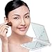 Women Ladies Make Up Cosmetic Compact Portable Folding Pocket Mirror with 8 Led Light White