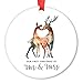 Produktbild Jay Ornament GS170-2 Dekofigur Our First Christmas as Mr & Mrs, niedliches Hirschpaar in Love, Keramik, Geschenk zum 1. Feiertag verheiratet als Ehemann und Ehefrau, flach, Porzellan